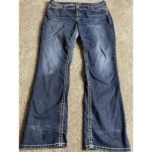 Silver Jeans Natsuki Sz 20 Plus Size Blue 33 Inseam Denim Blue Dark Wash